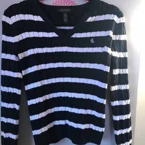 Blue and white striped Ralph Lauren sweater